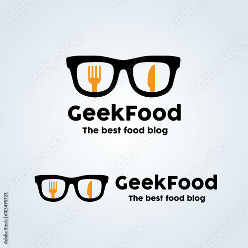Geek food logo,food logo,Geek logo,vector logo template