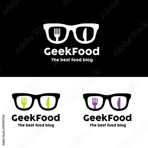 Geek food logo,food logo,Geek logo,vector logo template