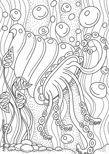 Pattern for coloring book. Ethnic retro design