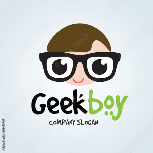 geek boy logo,Geek logo,vector logo template