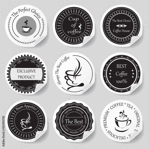 stock vector set of label for restaurant and cafe