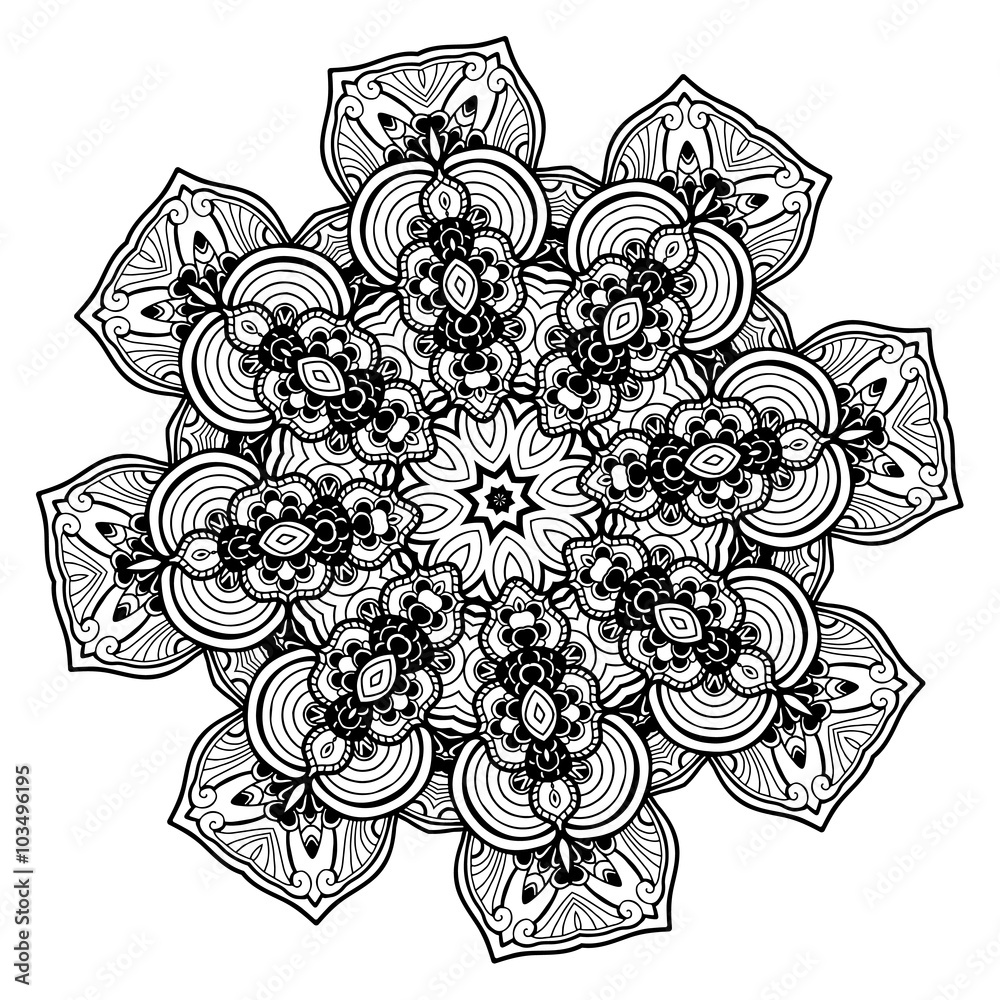 Vector round abstract circle. Mandala style.
Vector round abstract circle. Mandala style.