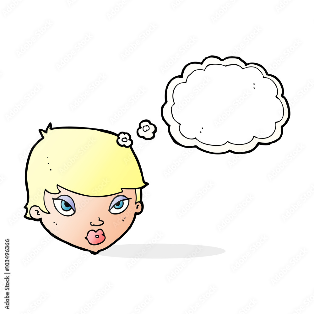 cartoon unimpressed woman with thought bubble cartoon unimpressed woman with thought bubble