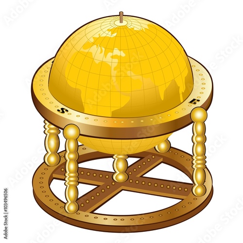 vintage golden globe web icon