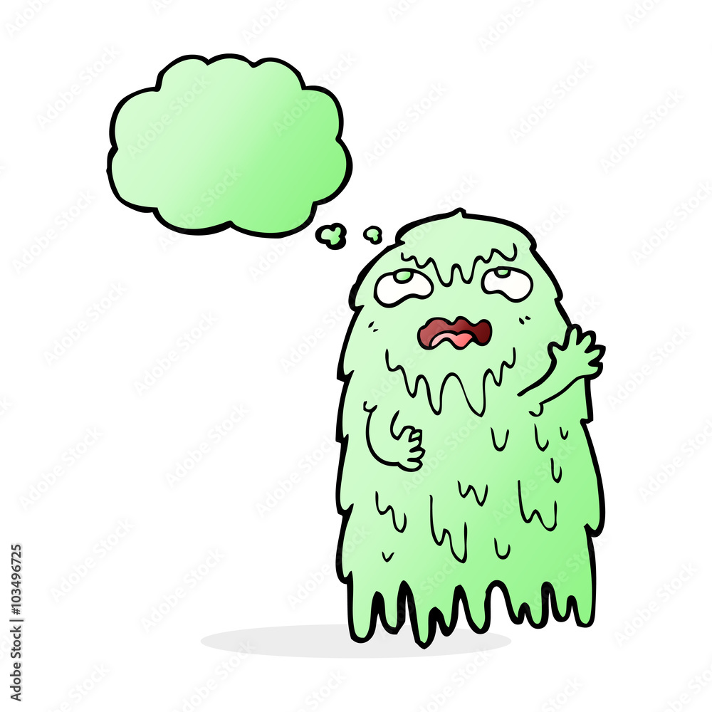 gross cartoon ghost with thought bubble gross cartoon ghost with thought bubble