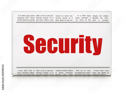 Privacy concept: newspaper headline Security