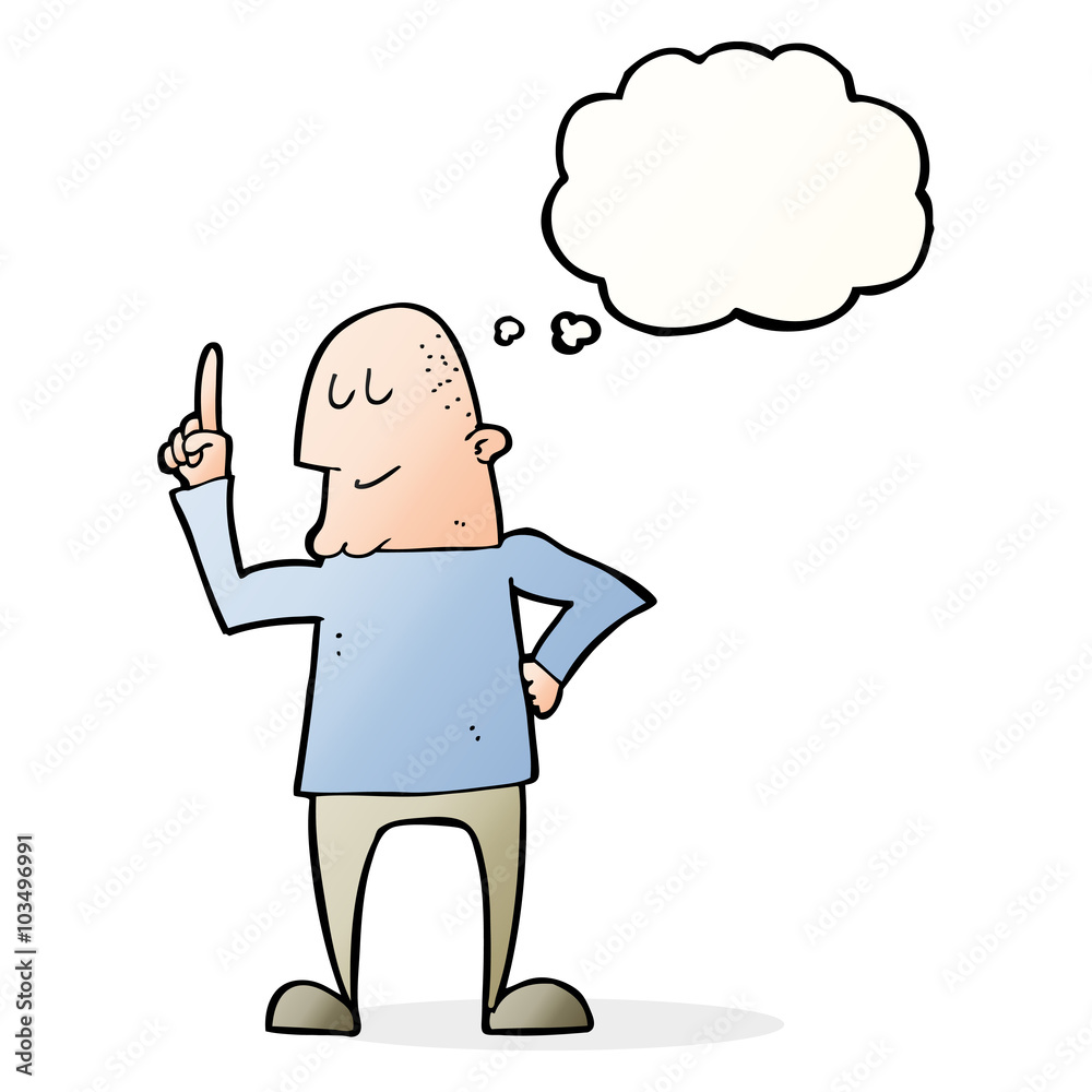 cartoon man pointing finger with thought bubble cartoon man pointing finger with thought bubble
