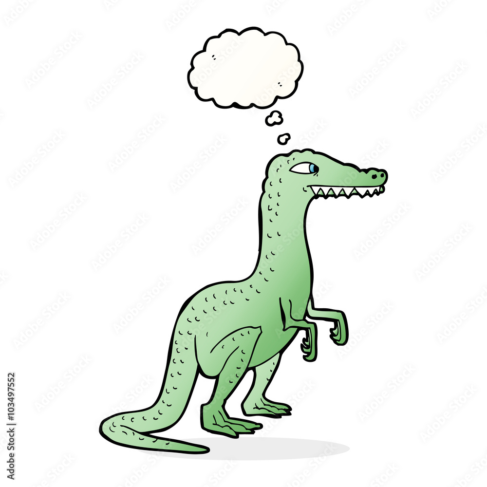 cartoon dinosaur with thought bubble cartoon dinosaur with thought bubble