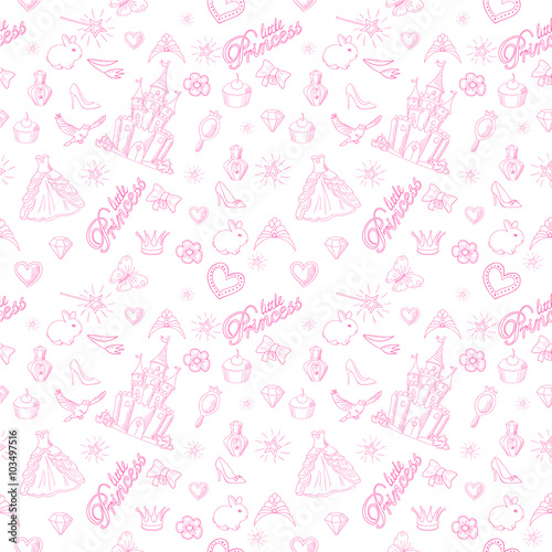 Princess seamless pattern.
