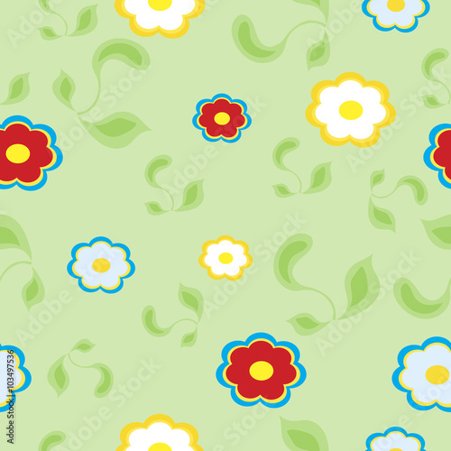 Bright floral seamless texture, endless pattern with flowers.
