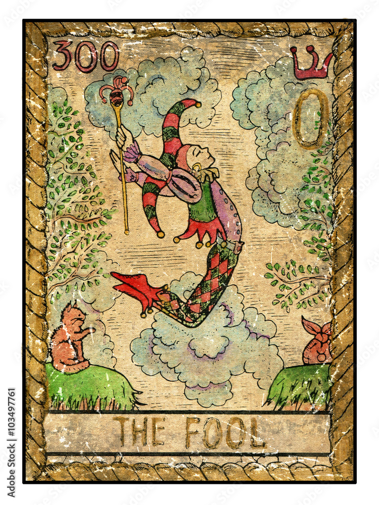 Fotografía The old tarot card. The Fool | Posters.es