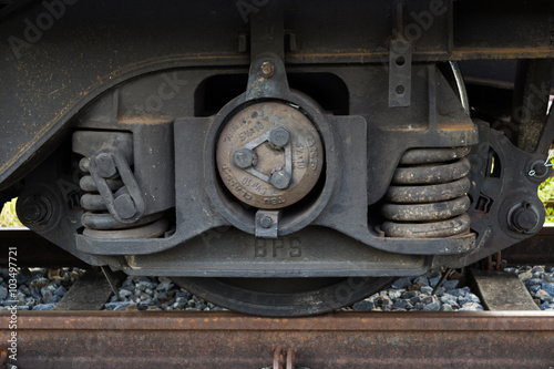 train wheel track with suspension and break system