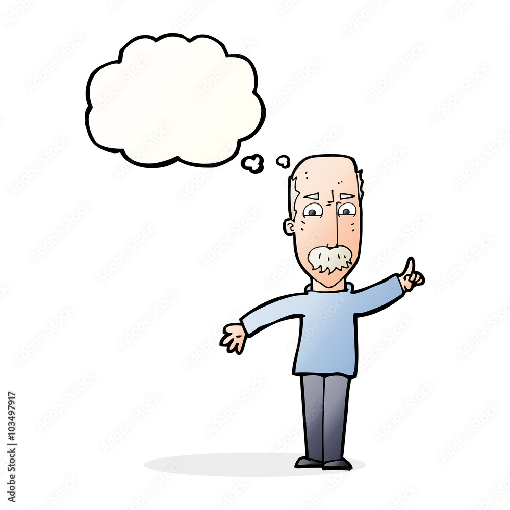 cartoon man issuing stern warning with thought bubble cartoon man issuing stern warning with thought bubble