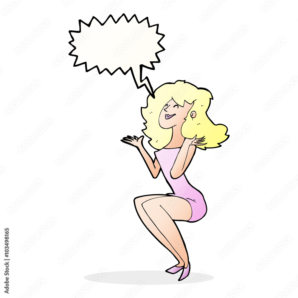 cartoon attractive woman sitting with thought bubble cartoon attractive woman sitting with thought bubble