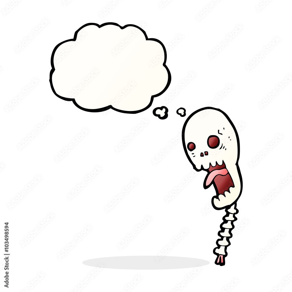funny cartoon skull with thought bubble funny cartoon skull with thought bubble