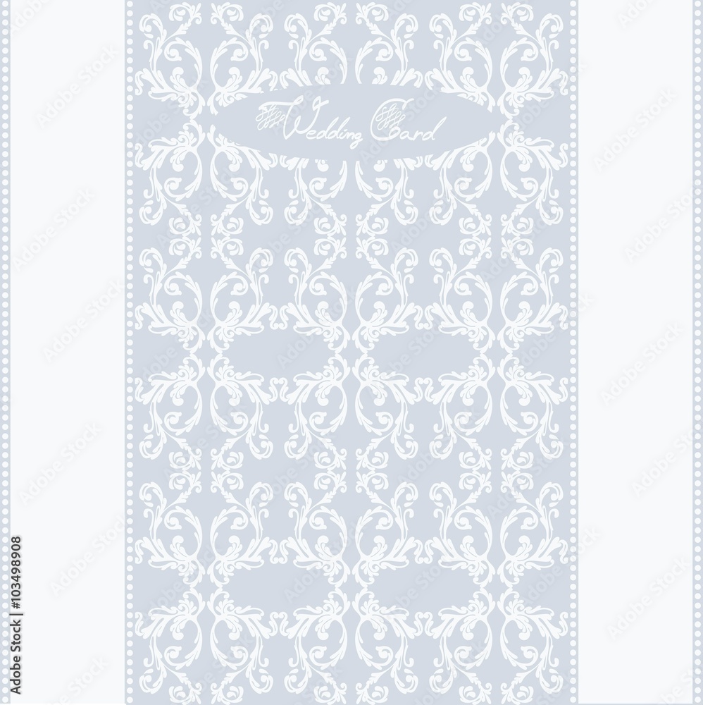 Vintage grey background with floral pattern