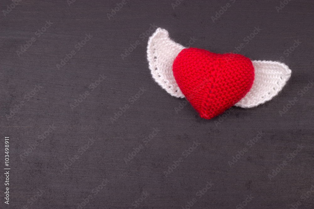 Obraz premium heart crocheted from threads