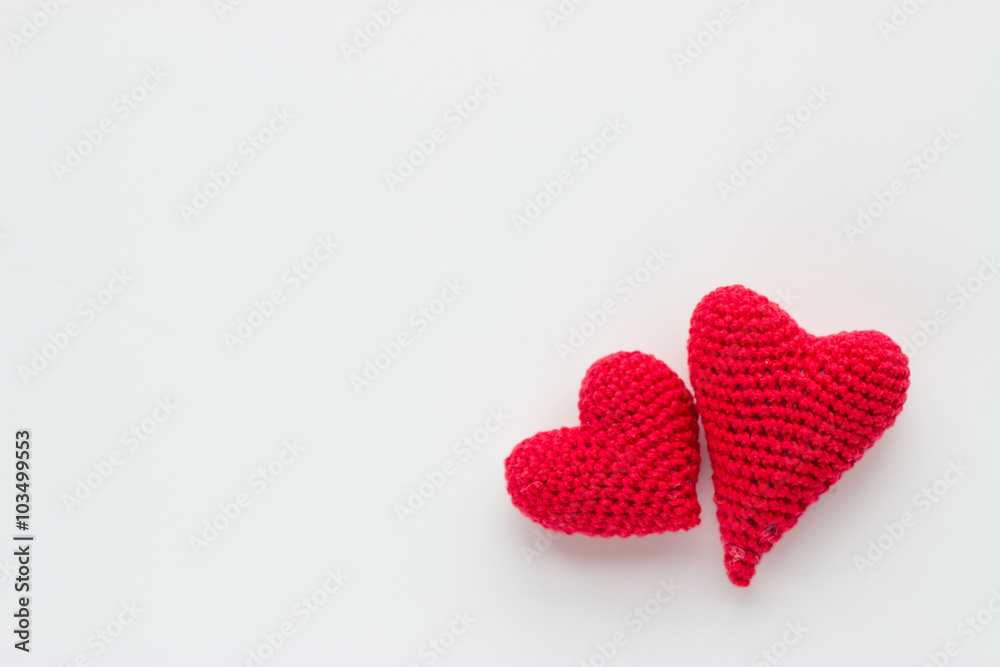 Fototapeta premium heart crocheted from threads