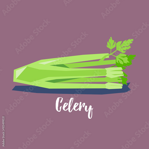 Fresh celery cute vector icon / illustration