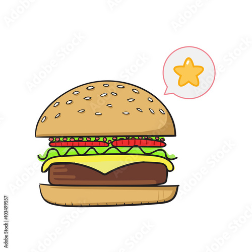 Tasty burger vector illustration