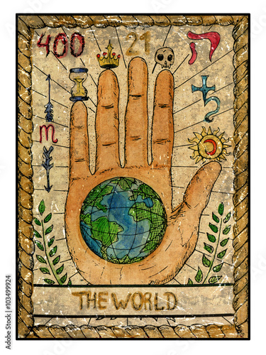 Wallpaper Mural The old tarot card. The World Torontodigital.ca