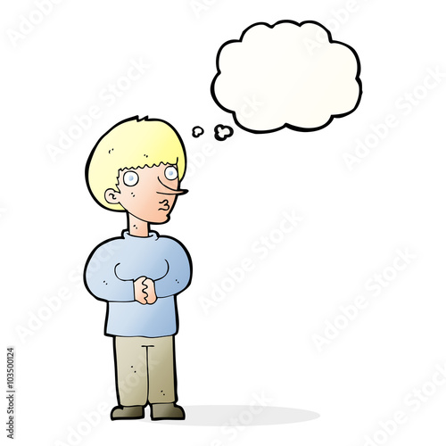 Wallpaper Mural cartoon nervous man with thought bubble Torontodigital.ca