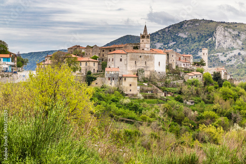 Plomin Town Located On The Hill - Istria, Croatia photo