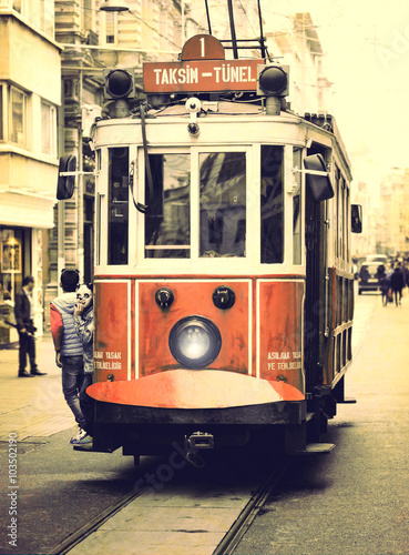 Old tramway on Istiklal street, Istanbul.