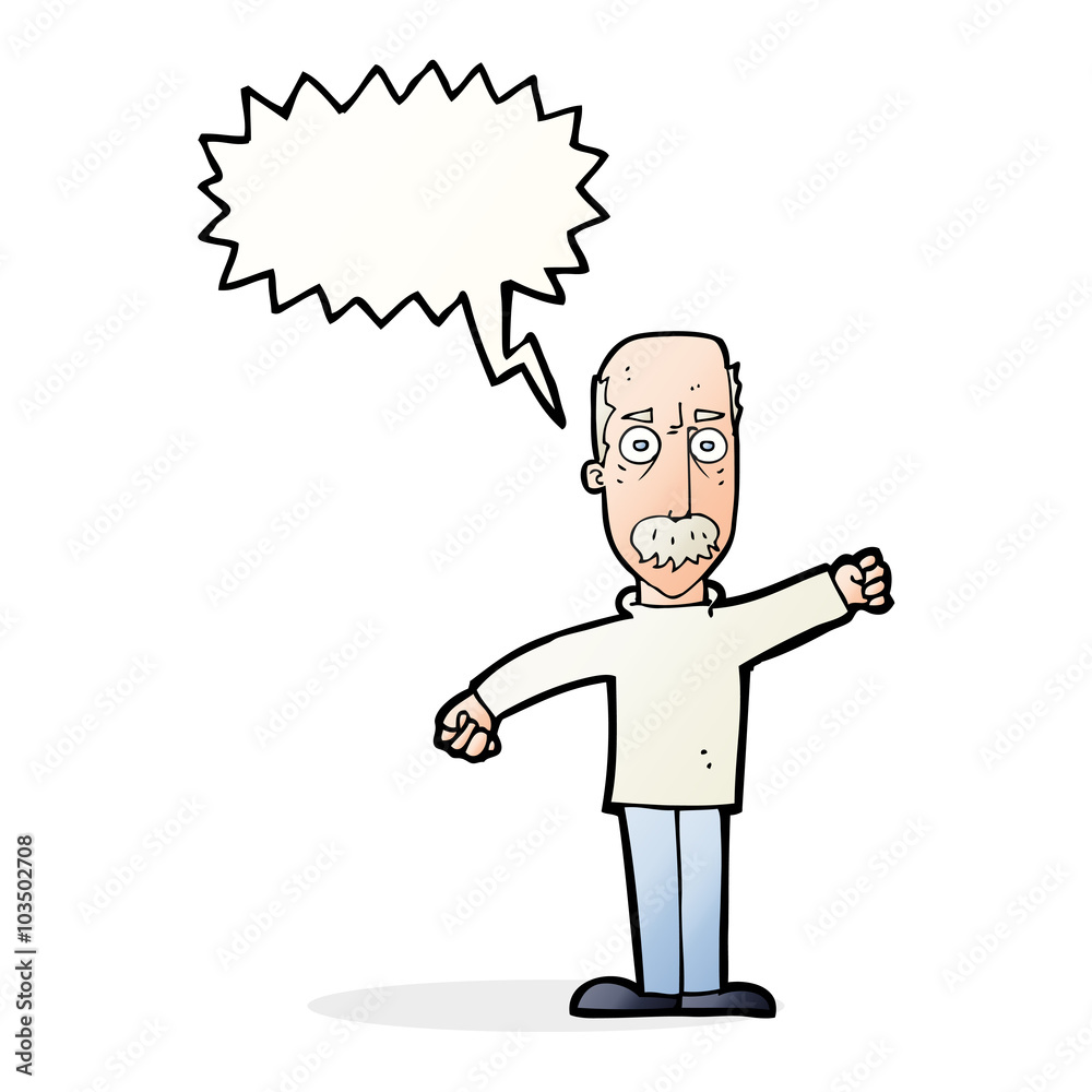 cartoon angry old man with speech bubble cartoon angry old man with speech bubble