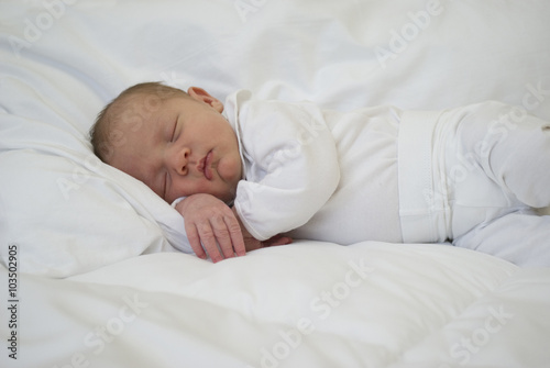 A newborn baby sleeping