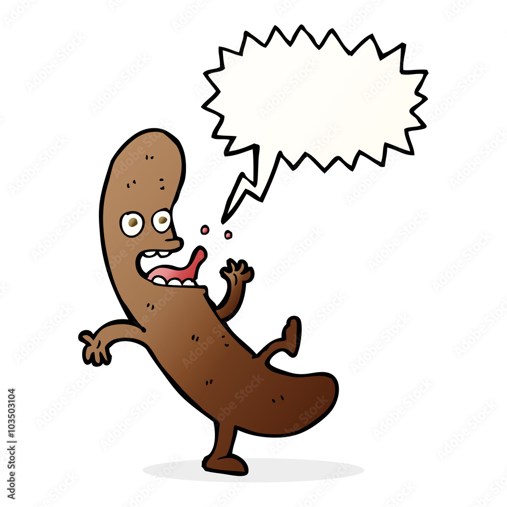 cartoon sausage with speech bubble cartoon sausage with speech bubble