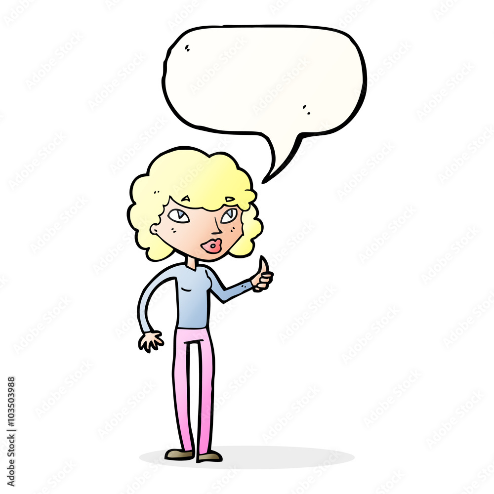 cartoon woman giving thumbs up symbol with speech bubble cartoon woman giving thumbs up symbol with speech bubble