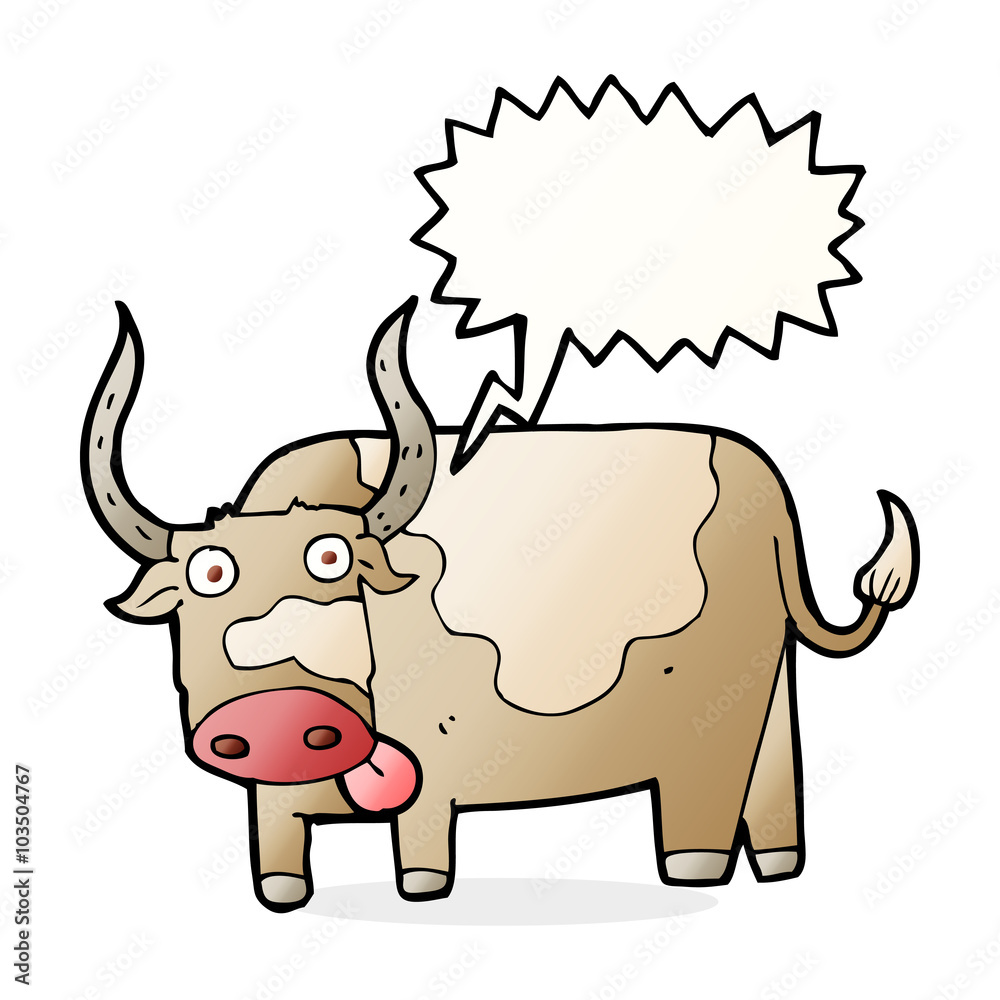 cartoon bull with speech bubble cartoon bull with speech bubble