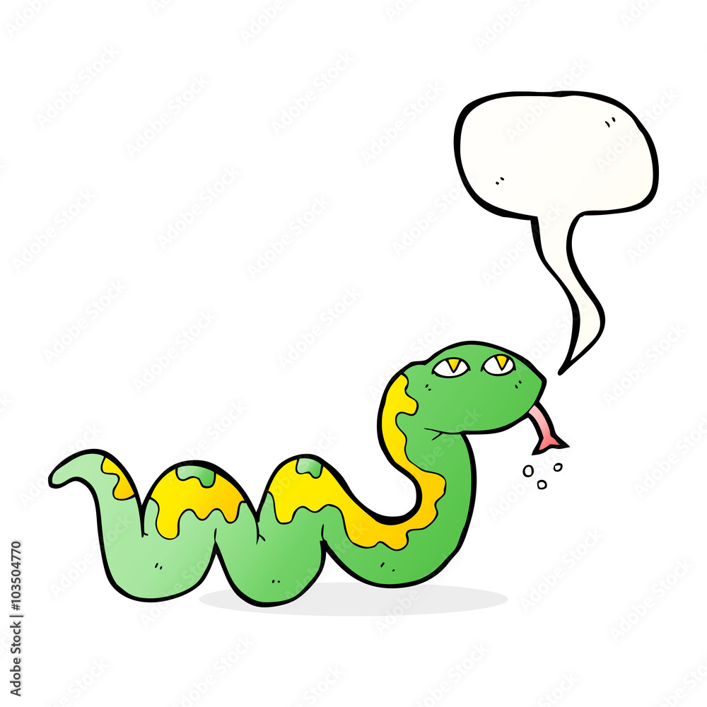 Fototapeta premium cartoon snake with speech bubble
