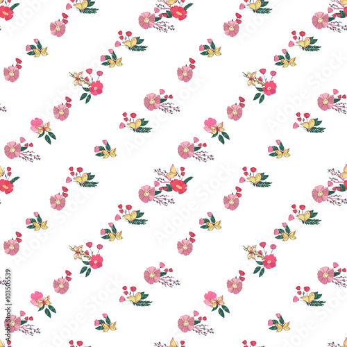 Floral Seamless Vintage Wildflowers Pattern