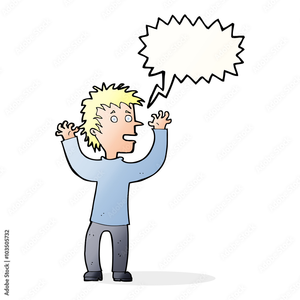 cartoon excited boy with speech bubble cartoon excited boy with speech bubble