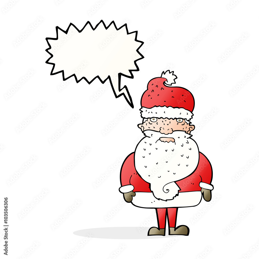 cartoon santa claus with speech bubble cartoon santa claus with speech bubble