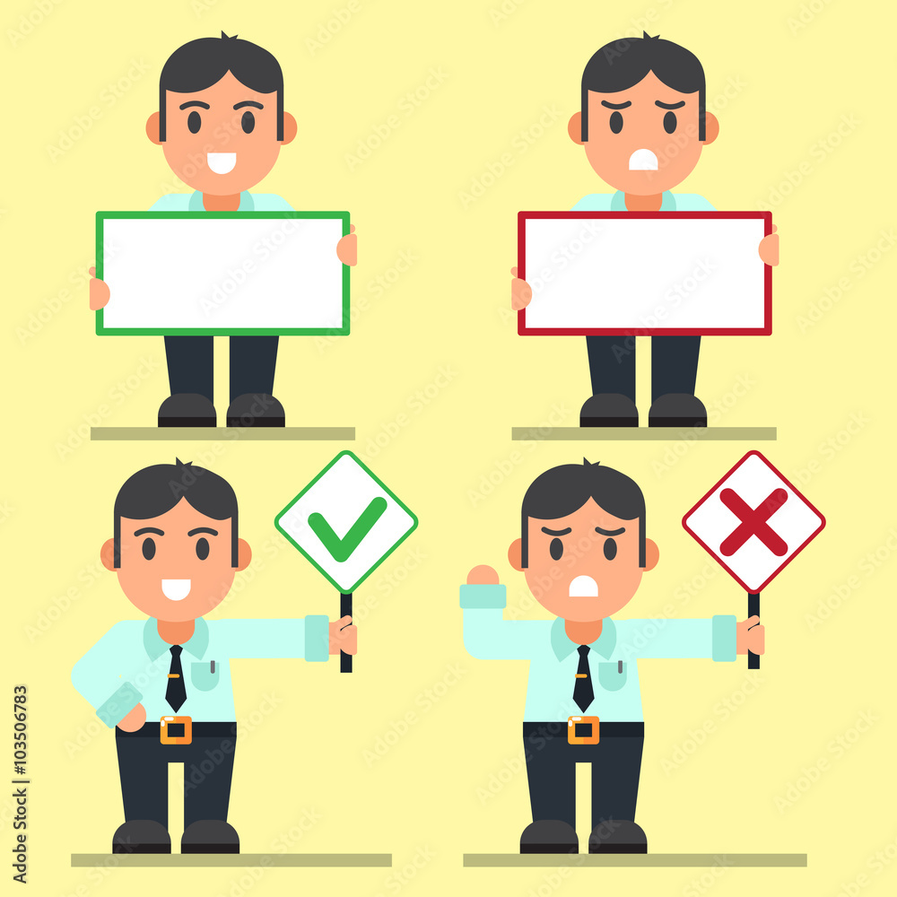 Office workers Right and Wrong Big Text Sign Office workers Right and Wrong Big Text Sign