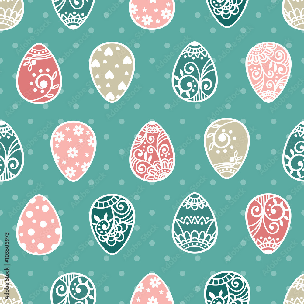 Easter seamless pattern with eggs. Easter seamless pattern with eggs.