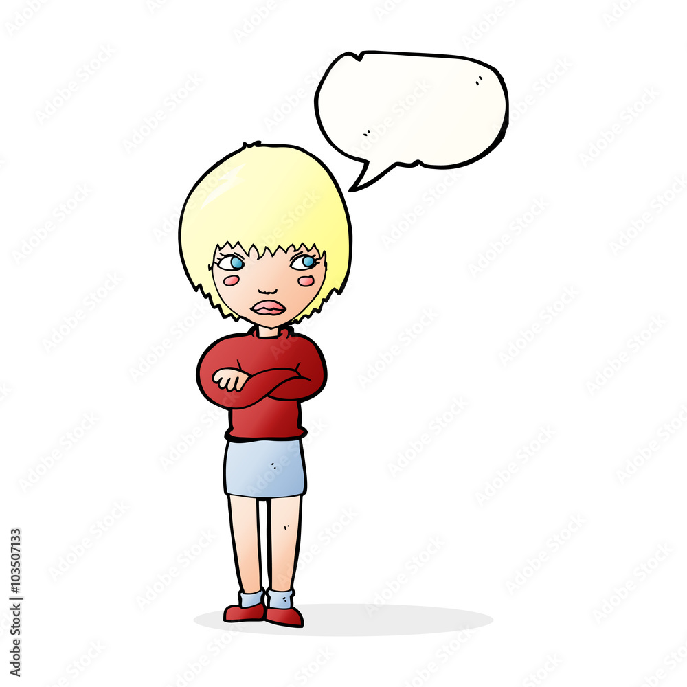 cartoon annoyed woman with speech bubble cartoon annoyed woman with speech bubble
