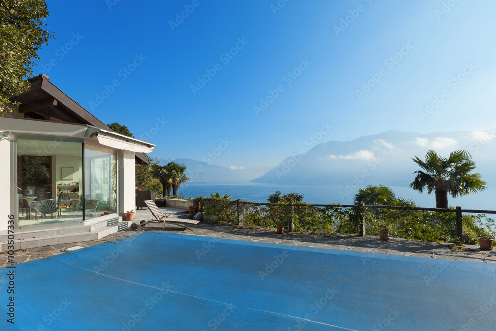 Fototapeta premium Terrace of a mountain home