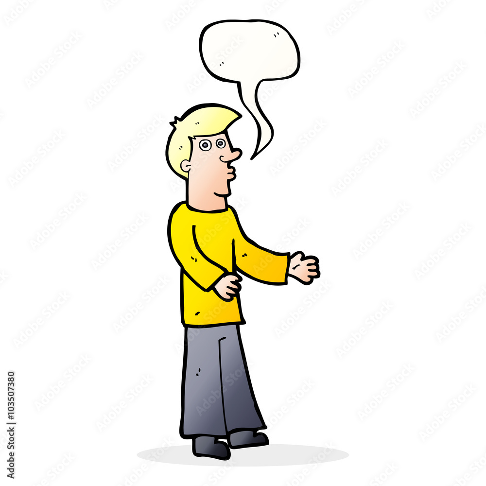cartoon curious man with speech bubble cartoon curious man with speech bubble