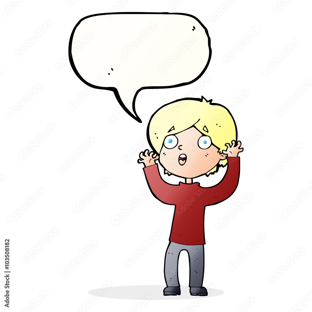 cartoon frightened man with speech bubble cartoon frightened man with speech bubble