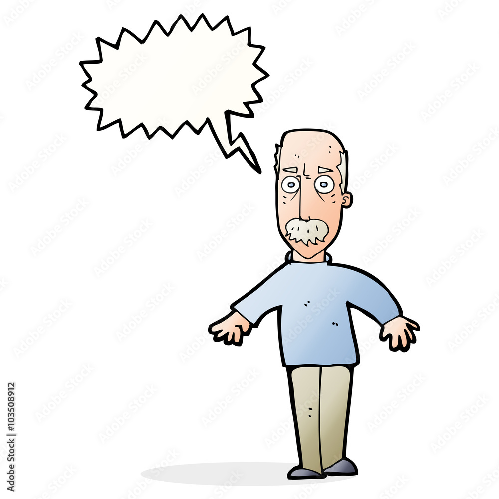 cartoon annoyed old man with speech bubble cartoon annoyed old man with speech bubble