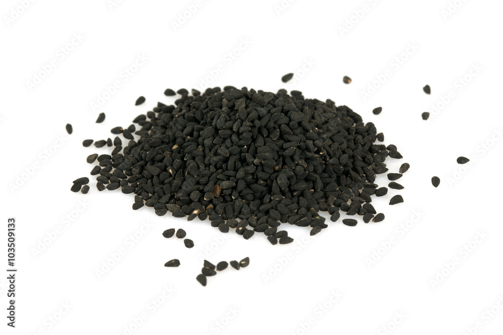 black cumin isolated on white background black cumin isolated on white background