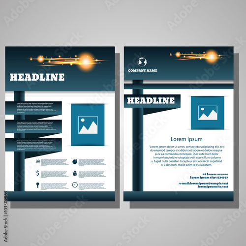  Brochure blue Flyer design Layout template infographic eps 10