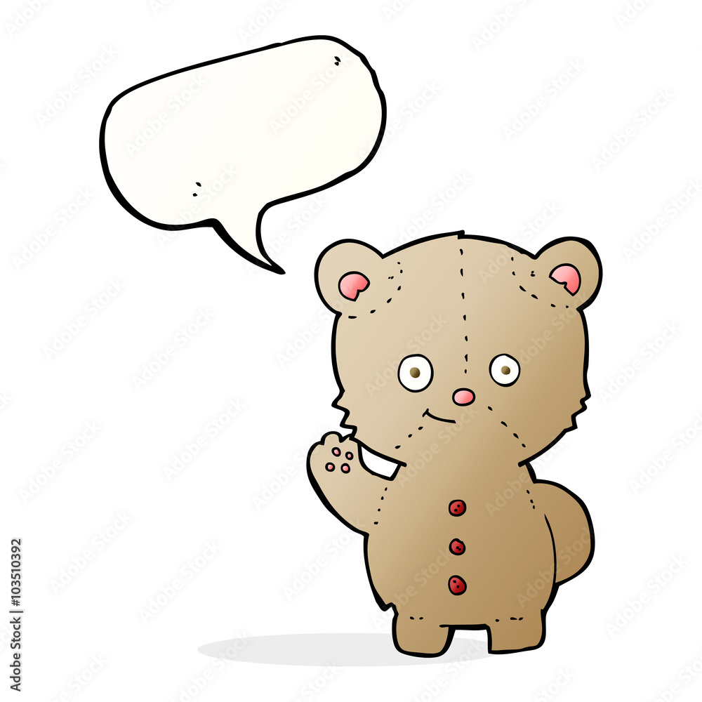 cartoon teddy bear with speech bubble cartoon teddy bear with speech bubble