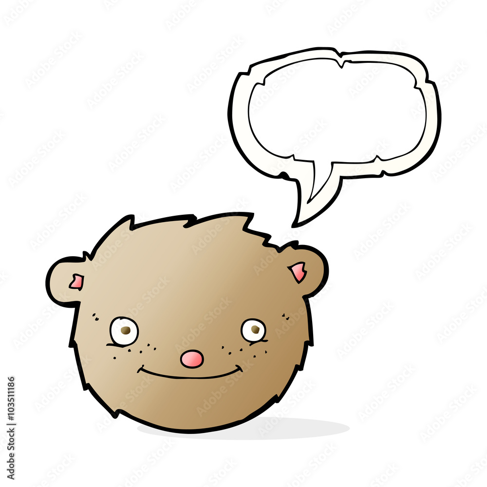 cartoon teddy bear head with speech bubble cartoon teddy bear head with speech bubble