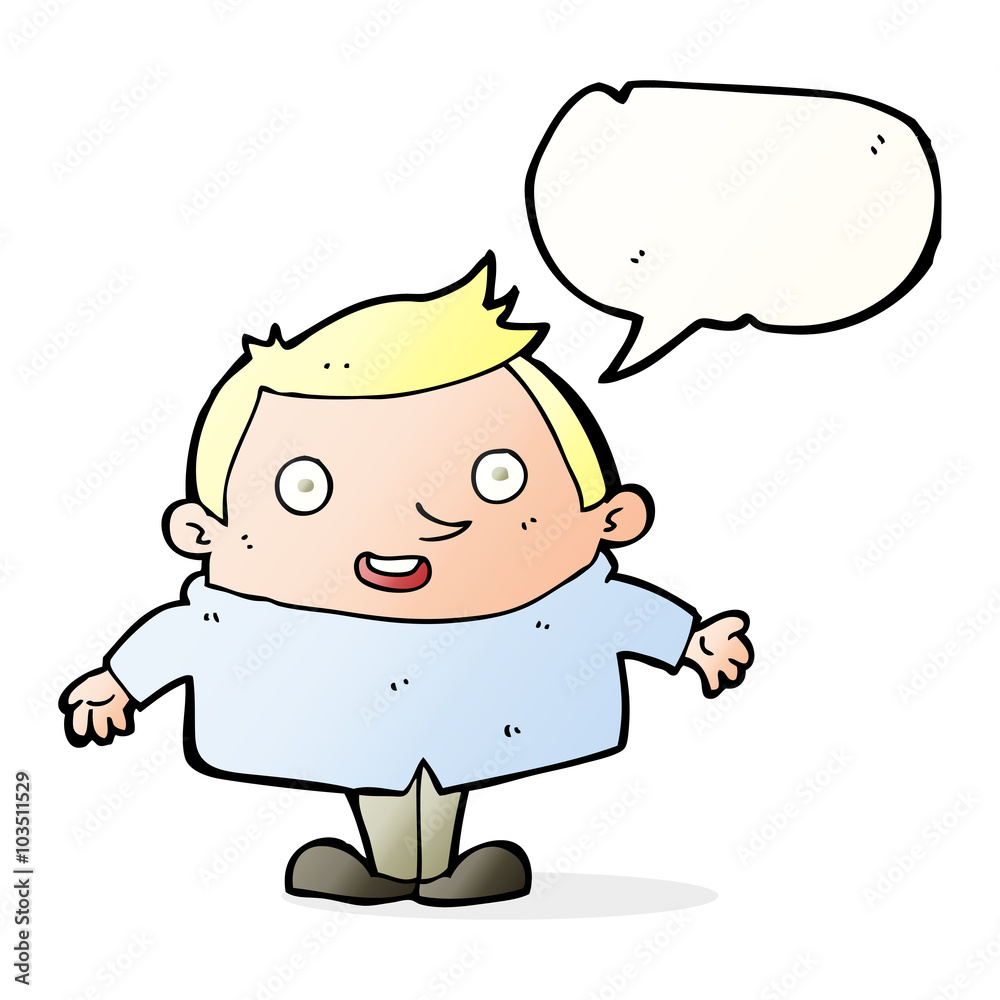 cartoon happy man with speech bubble cartoon happy man with speech bubble