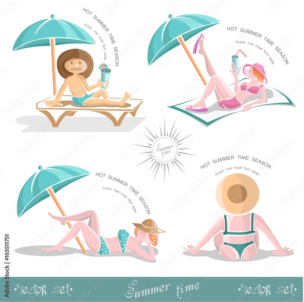 summer time background with woman on the beach summer time background with woman on the beach
